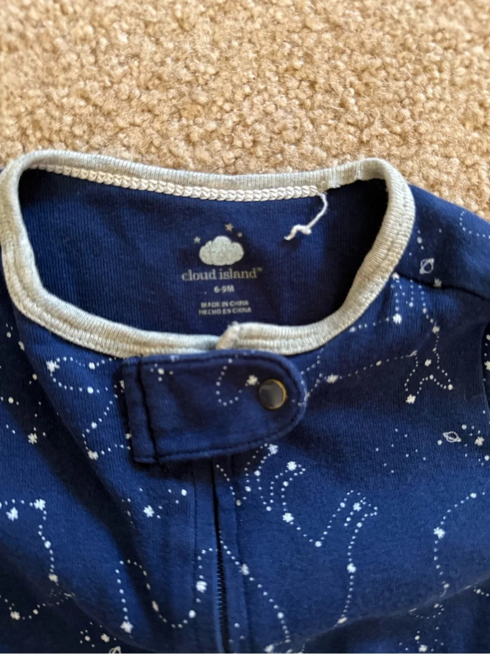 cloud island Navy Constellation Footed One-Piece